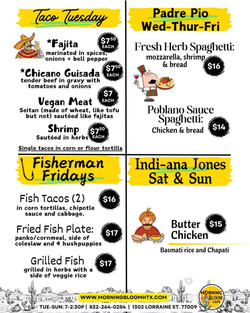 DAILY SPECIALS LUNCH TAKE OUT DINE IN