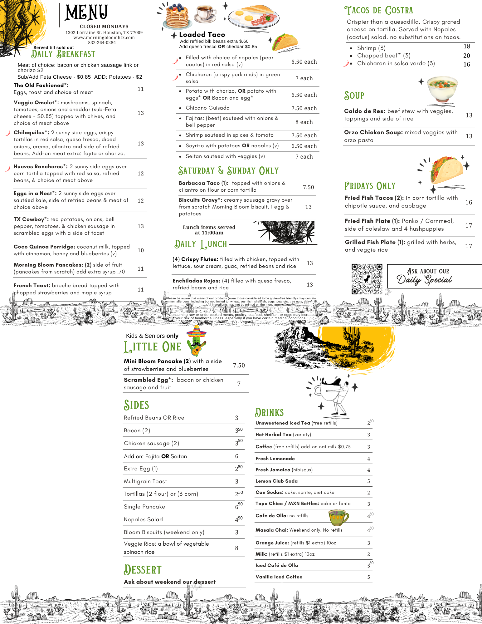 breakfast, lunch, brunch, kids food, mexican, indian, vegetarian